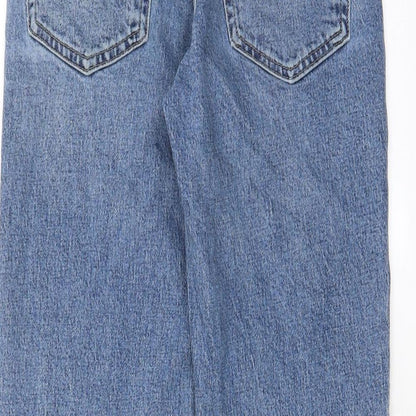 Topshop Womens Blue Cotton Capri Jeans Size 25 in L32 in Regular Zip - Pockets