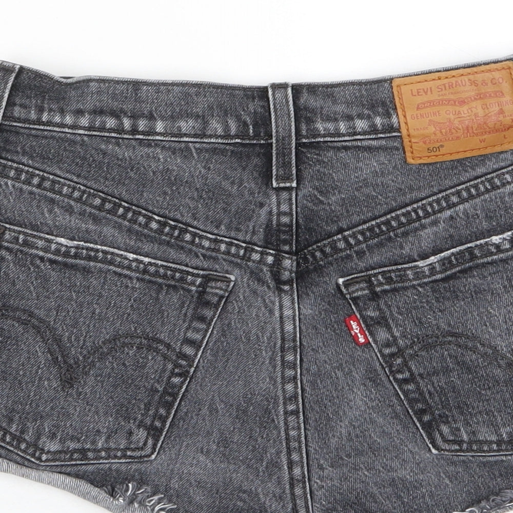 Levi's Womens Grey Cotton Basic Shorts Size 23 in Regular Button - Pockets