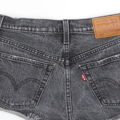 Levi's Womens Grey Cotton Basic Shorts Size 23 in Regular Button - Pockets