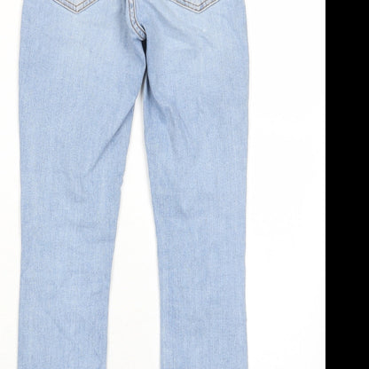 New Look Girls Blue Cotton Skinny Jeans Size 11 Years L23 in Regular Zip - Distressed, Pockets