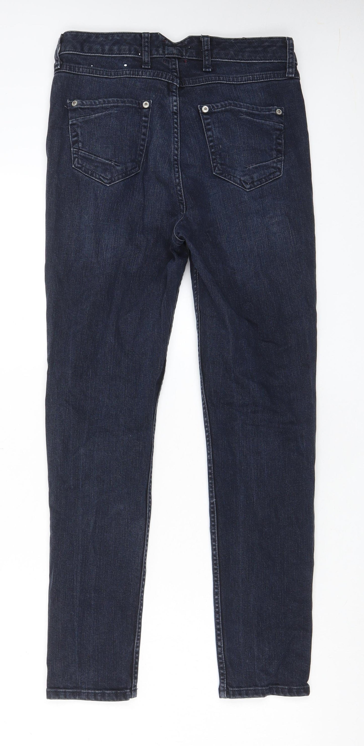 River Island Womens Blue Cotton Skinny Jeans Size 8 L26 in Regular Zip - Pockets