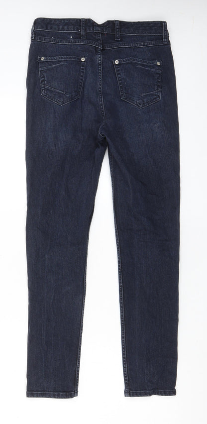 River Island Womens Blue Cotton Skinny Jeans Size 8 L26 in Regular Zip - Pockets
