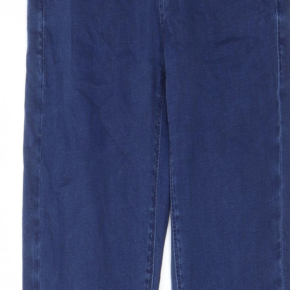 Topshop Womens Blue Cotton Skinny Jeans Size 28 in L34 in Regular Zip - Pockets