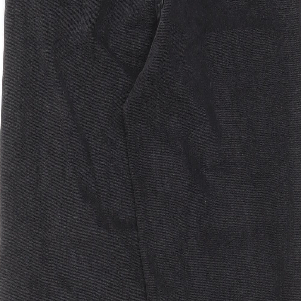 PRETTYLITTLETHING Womens Grey Cotton Straight Jeans Size 8 L29 in Regular Zip - Pockets