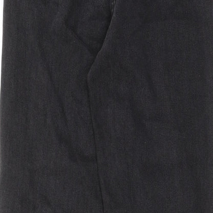 PRETTYLITTLETHING Womens Grey Cotton Straight Jeans Size 8 L29 in Regular Zip - Pockets