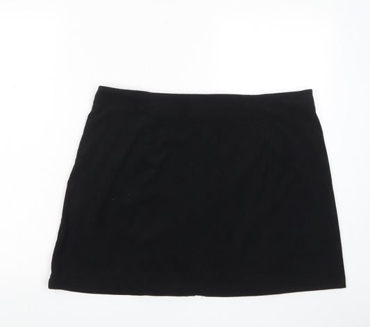 Cider Womens Black Polyester A-Line Skirt Size XL Zip
