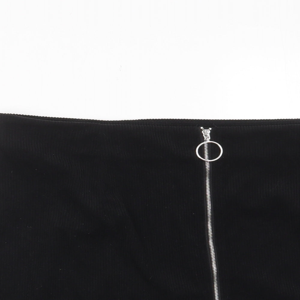 Cider Womens Black Polyester A-Line Skirt Size XL Zip