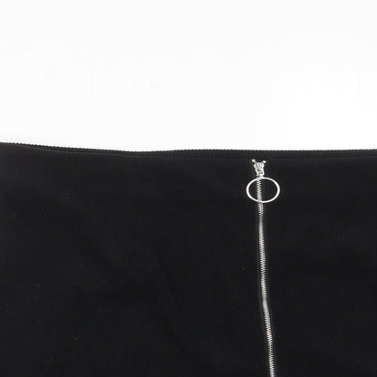 Cider Womens Black Polyester A-Line Skirt Size XL Zip