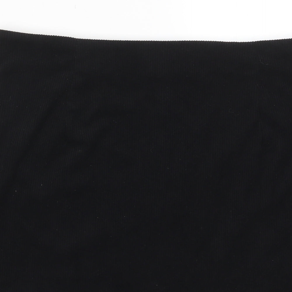 Cider Womens Black Polyester A-Line Skirt Size XL Zip