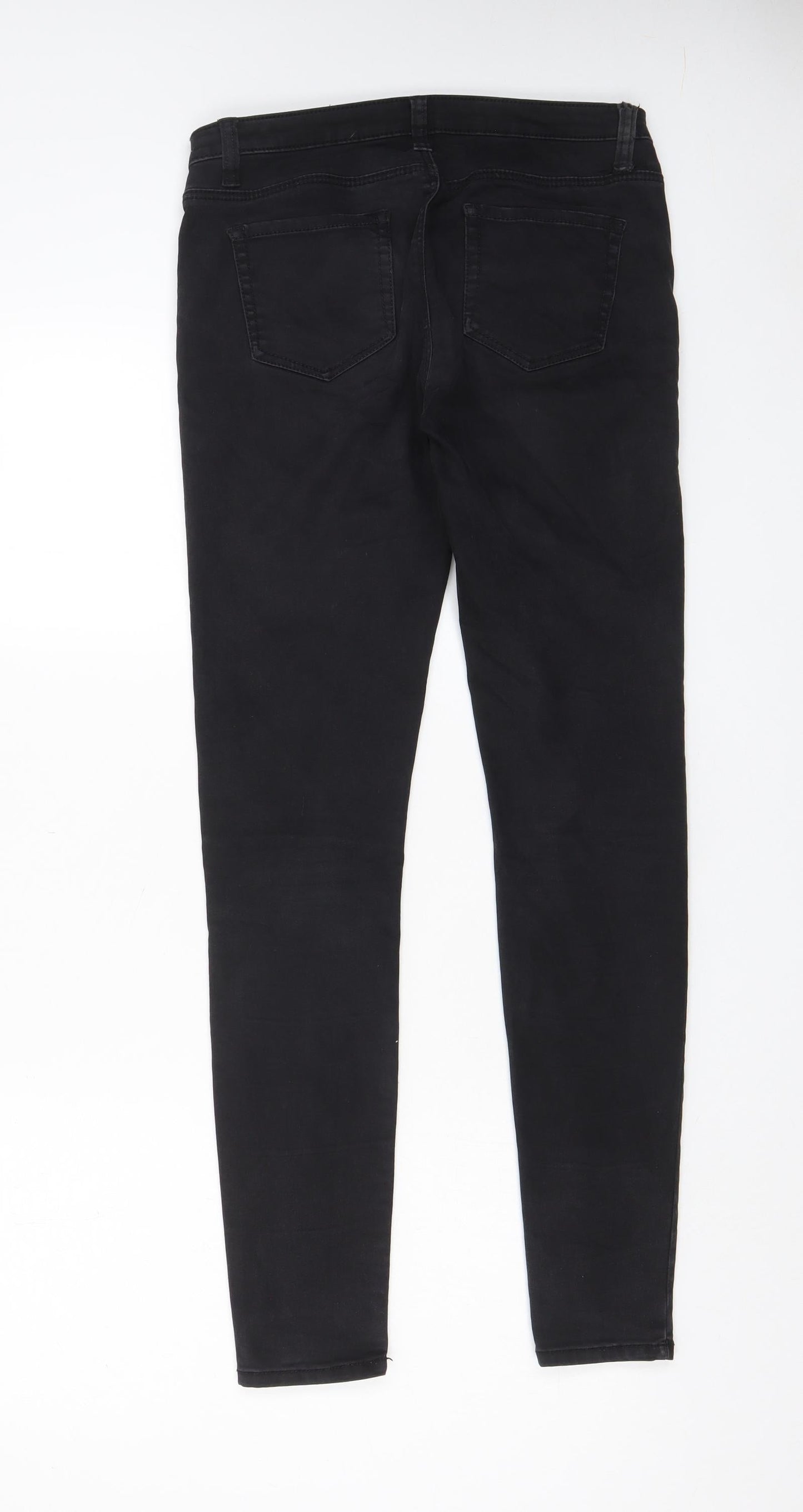 Denim & Co. Womens Black Cotton Skinny Jeans Size 10 L30 in Regular Zip - Pockets