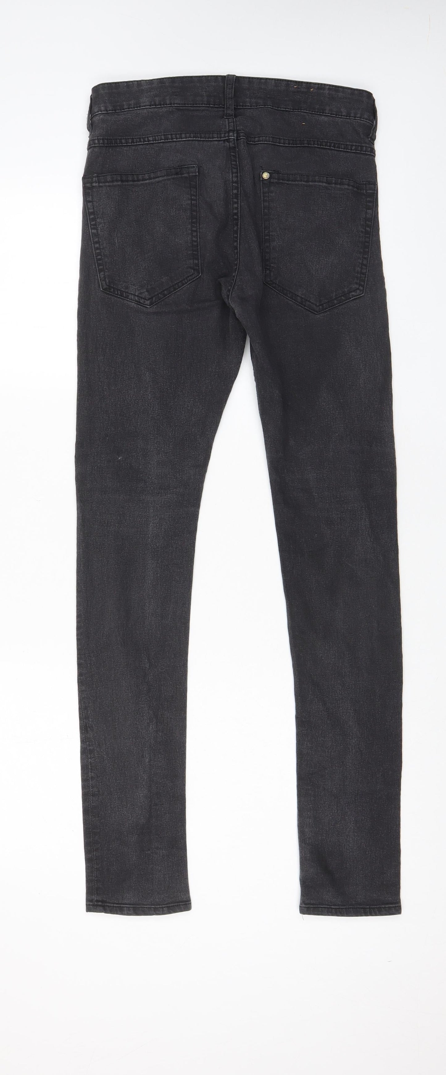H&M Mens Grey Cotton Skinny Jeans Size 28 in L32 in Regular Button - Pockets