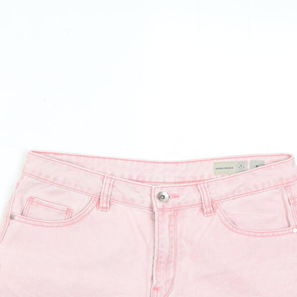 VERO MODA Womens Pink Cotton Boyfriend Shorts Size M L3 in Regular Zip - Pockets