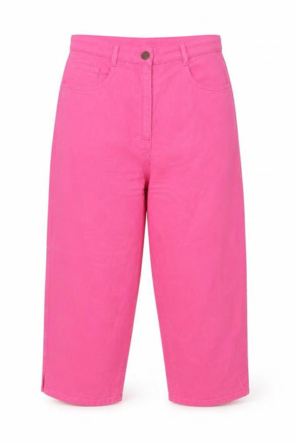 Influence Womens Pink Cotton Capri Jeans Size M L20 in Regular Zip - Pockets