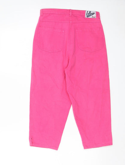 Influence Womens Pink Cotton Capri Jeans Size M L20 in Regular Zip - Pockets