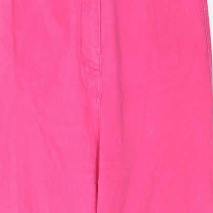 Influence Womens Pink Cotton Capri Jeans Size M L20 in Regular Zip - Pockets