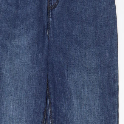 Denim & Co. Womens Blue Cotton Skinny Jeans Size 14 L28 in Regular Zip - Pockets