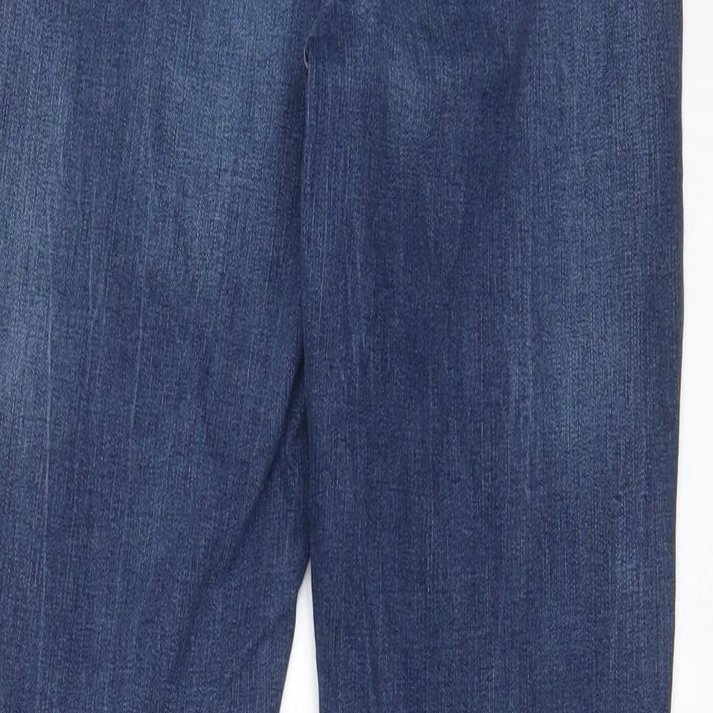 Denim & Co. Womens Blue Cotton Skinny Jeans Size 14 L28 in Regular Zip - Pockets