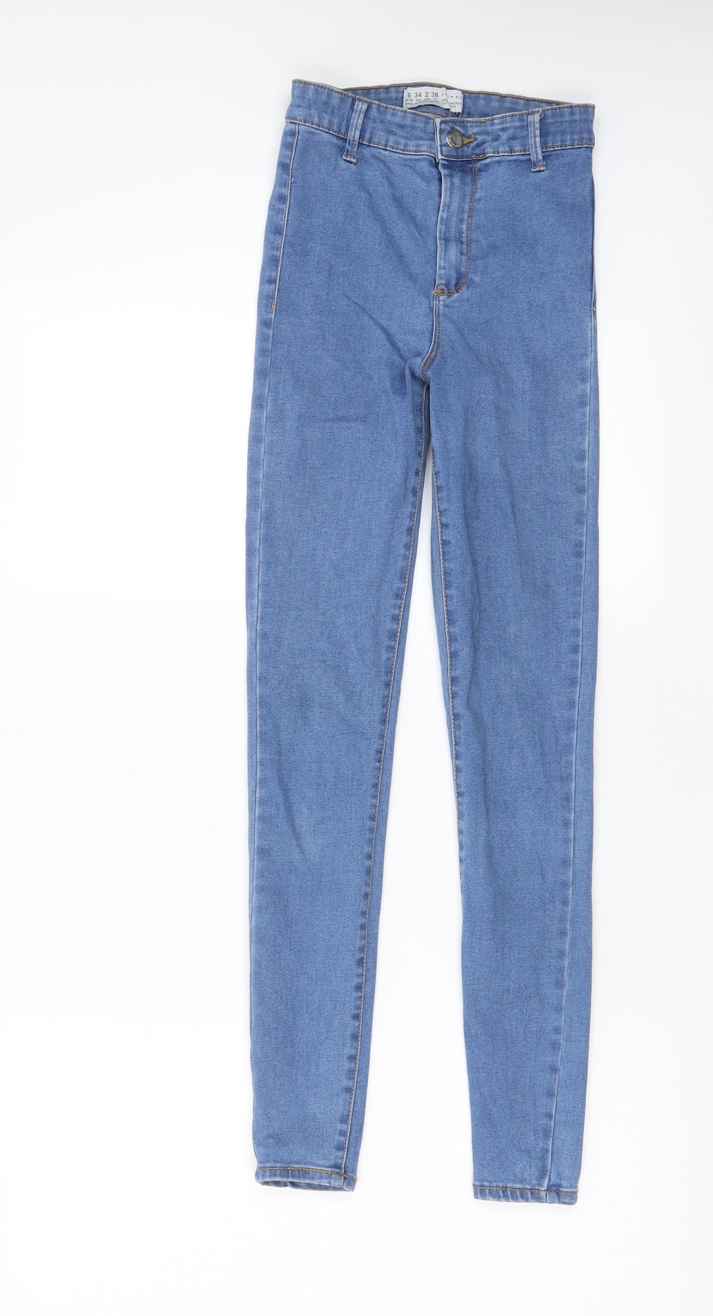 Denim & Co. Womens Blue Cotton Skinny Jeans Size 6 L26 in Regular Zip - Pockets
