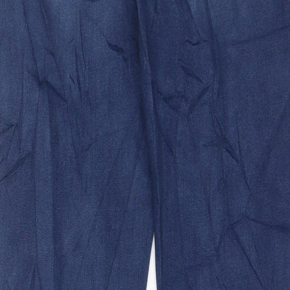 Marks and Spencer Womens Blue Cotton Skinny Jeans Size 12 L29 in Regular Zip - Pockets