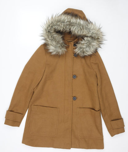 Womens UK Size S Zara Brown Pea Coat