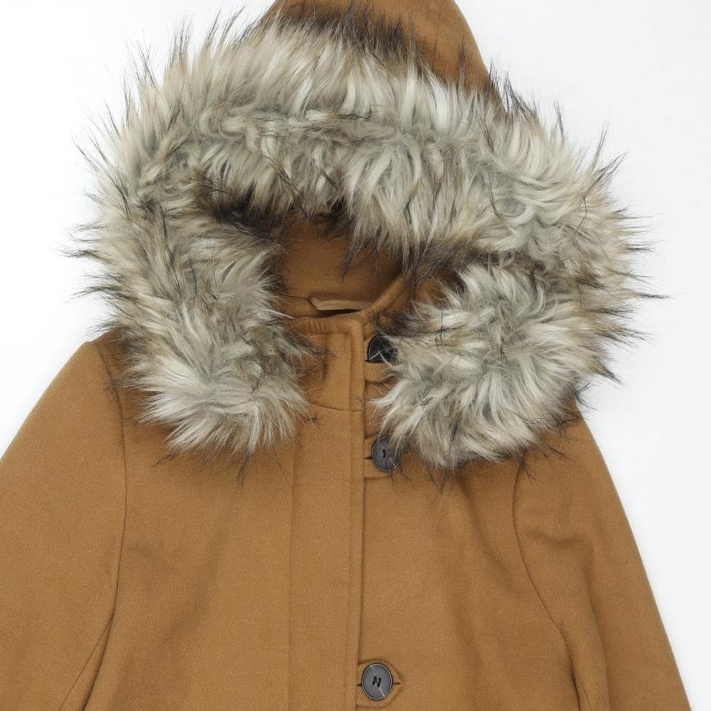 Womens UK Size S Zara Brown Pea Coat
