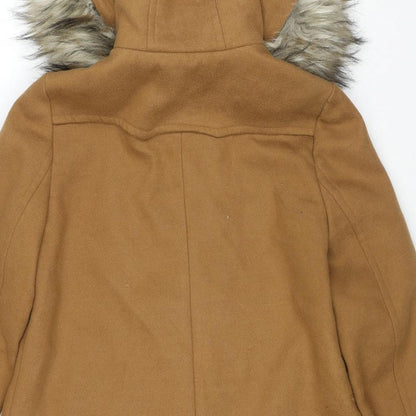 Womens UK Size S Zara Brown Pea Coat