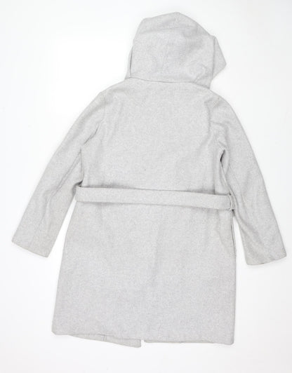 Zara Womens Grey Kimono Coat Size XS Tie