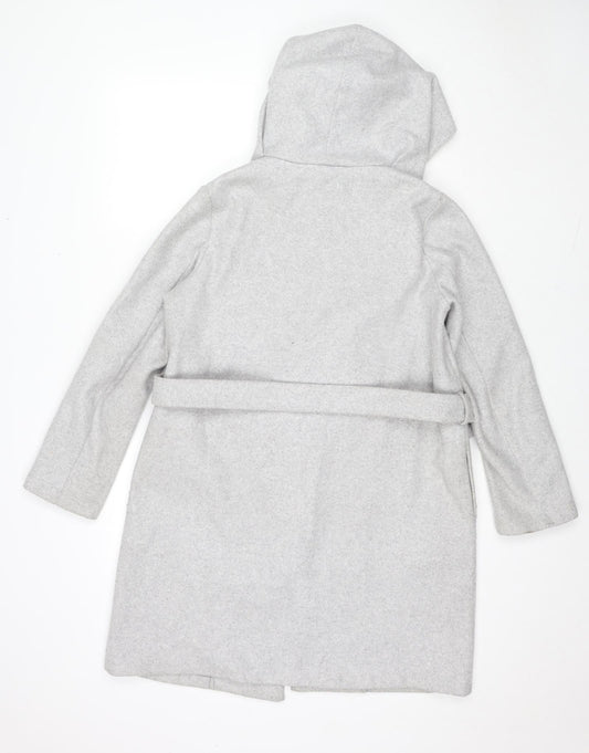 Zara Womens Grey Kimono Coat Size XS Tie