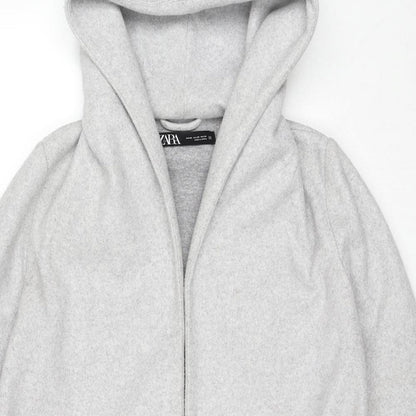 Zara Womens Grey Kimono Coat Size XS Tie