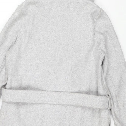 Zara Womens Grey Kimono Coat Size XS Tie