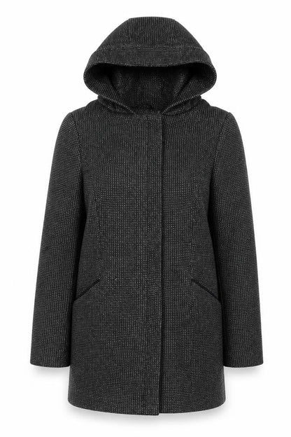 New Look Womens Black Overcoat Coat Size 8 Zip