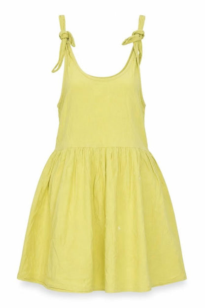 Nasty Gal Womens Green Cotton Tank Dress Size 10 Scoop Neck Tie
