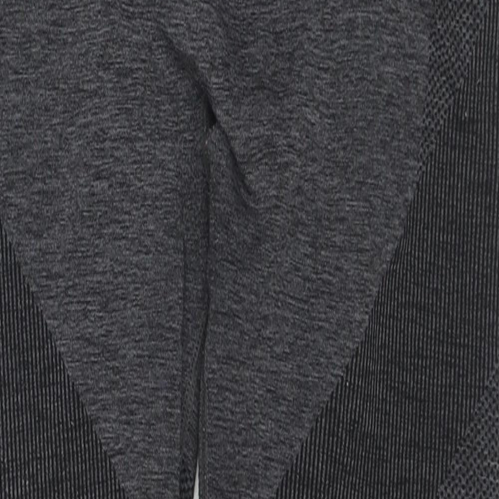 H&M Womens Grey Striped Cotton Compression Leggings Size M L25 in Regular Pullover