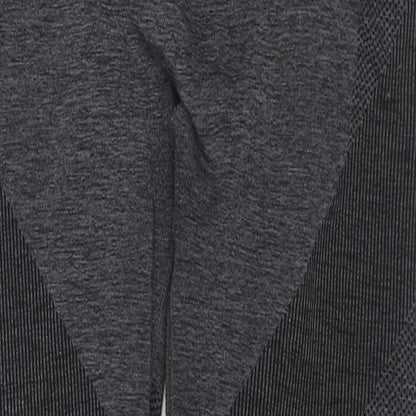 H&M Womens Grey Striped Cotton Compression Leggings Size M L25 in Regular Pullover