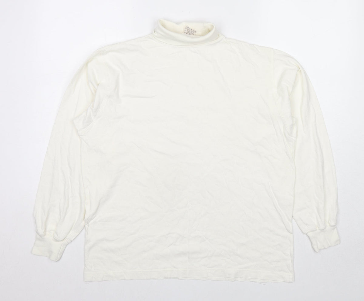 Union River Womens White Cotton Pullover Sweatshirt Size 14 Pullover - Size 14-16