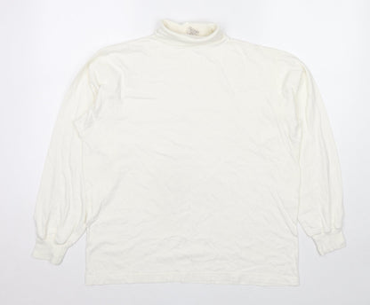 Union River Womens White Cotton Pullover Sweatshirt Size 14 Pullover - Size 14-16