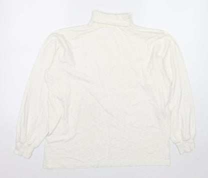 Union River Womens White Cotton Pullover Sweatshirt Size 14 Pullover - Size 14-16