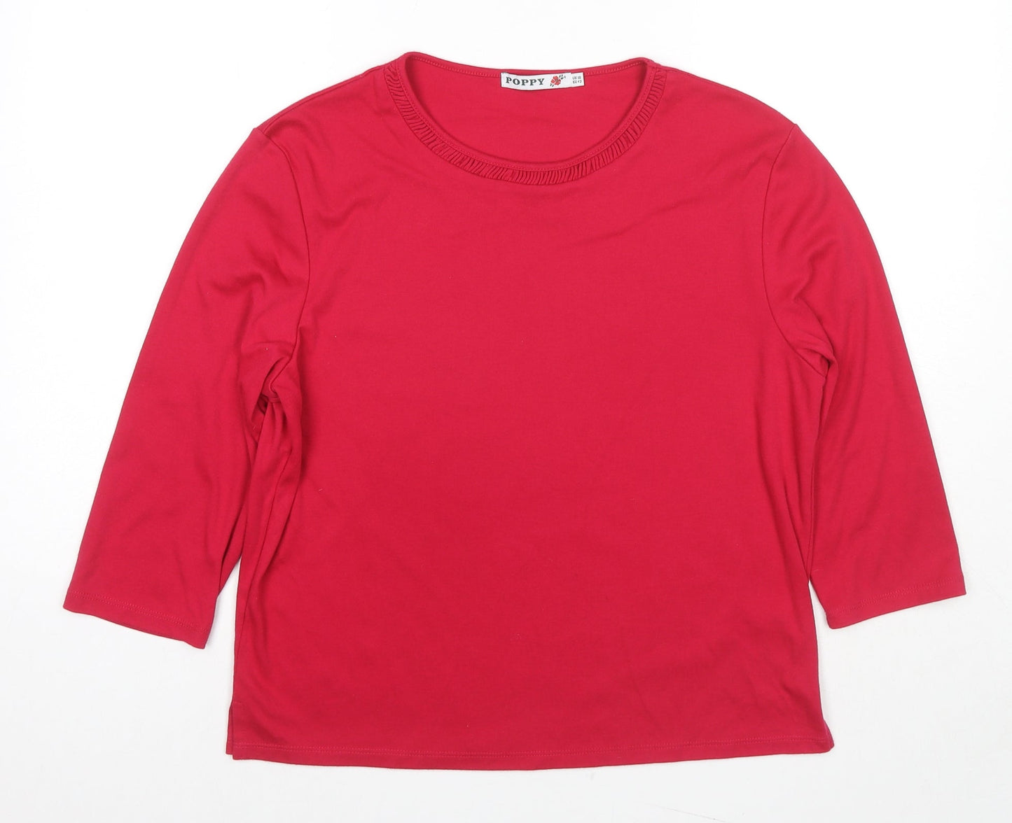 Womens UK Size 16 Poppy Red Jersey T-Shirt
