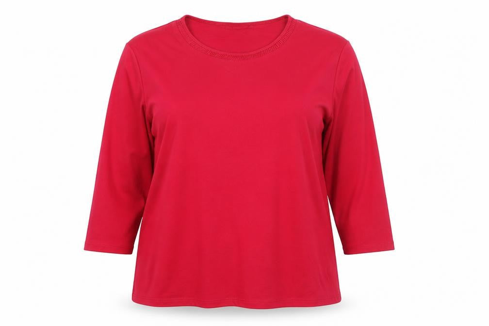 Womens UK Size 16 Poppy Red Jersey T-Shirt