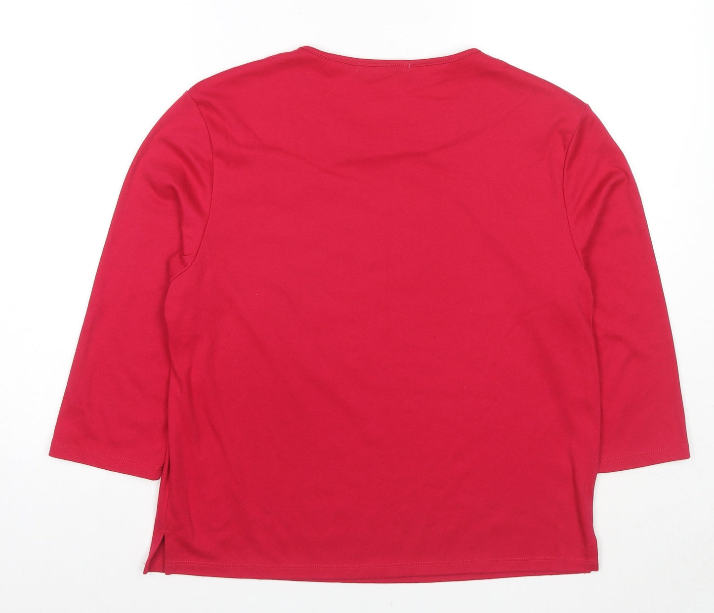 Womens UK Size 16 Poppy Red Jersey T-Shirt