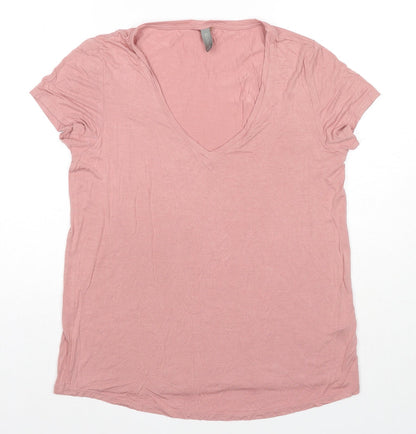 Womens UK Size L CULTURE Pink Basic T-Shirt