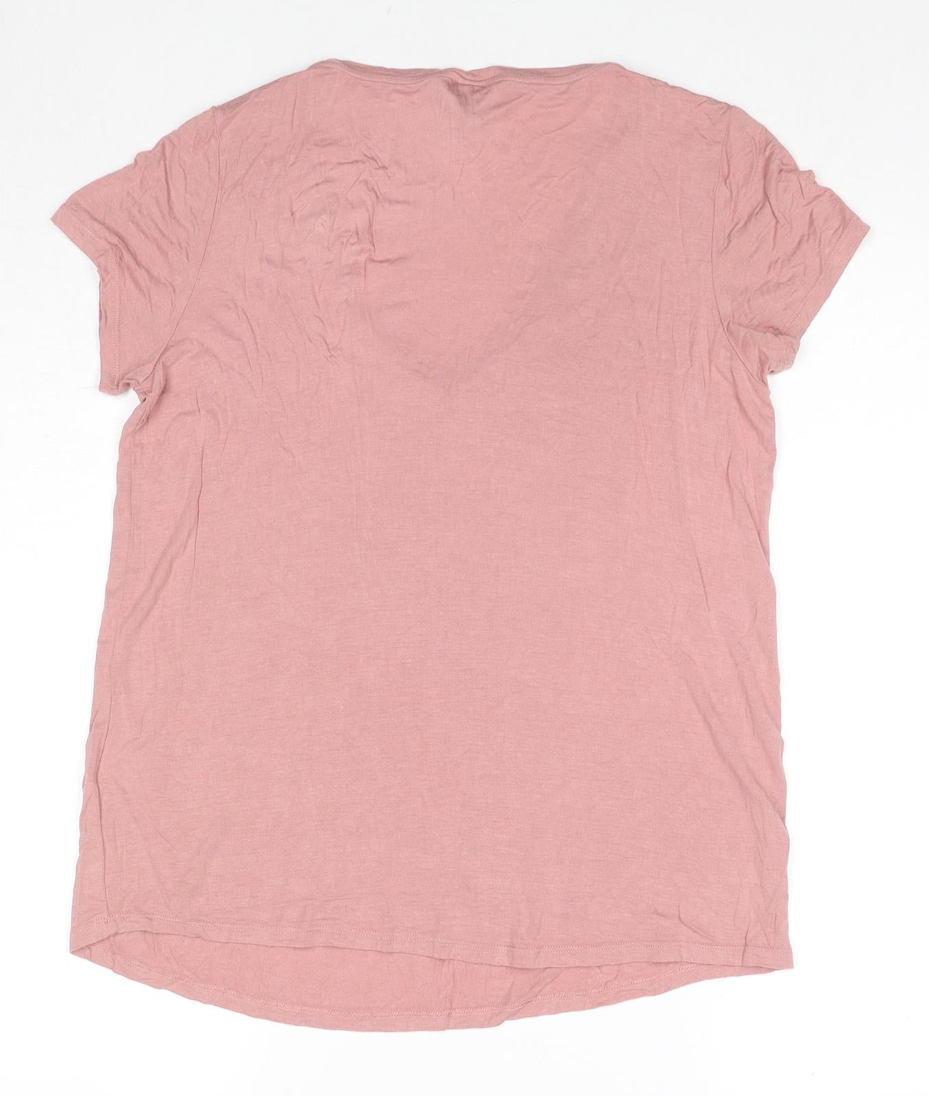 Womens UK Size L CULTURE Pink Basic T-Shirt