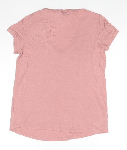 Womens UK Size L CULTURE Pink Basic T-Shirt