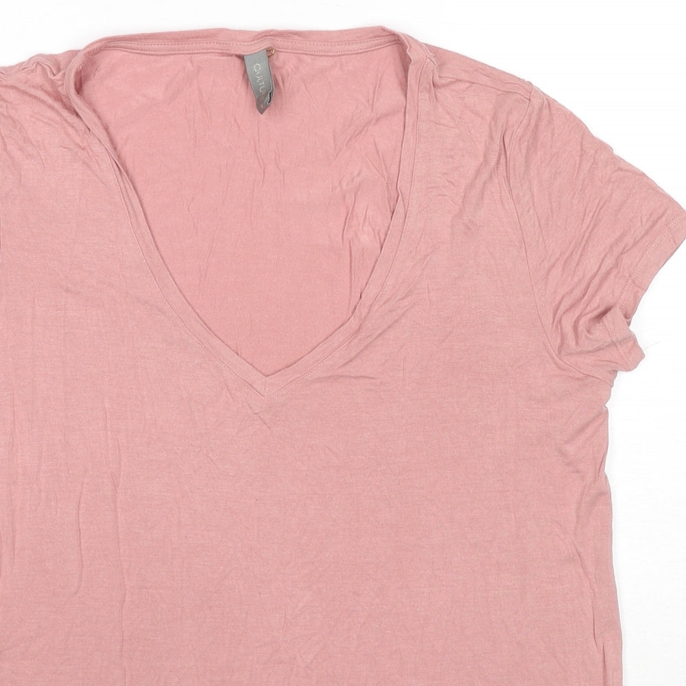 Womens UK Size L CULTURE Pink Basic T-Shirt
