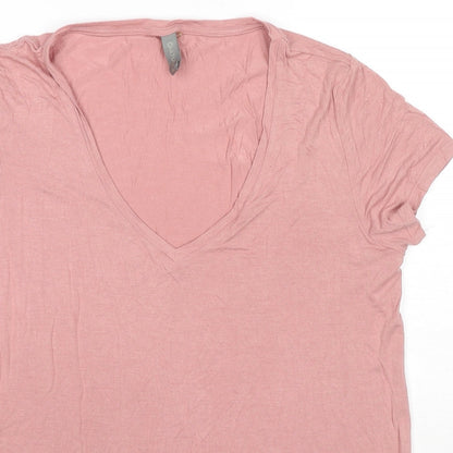 Womens UK Size L CULTURE Pink Basic T-Shirt