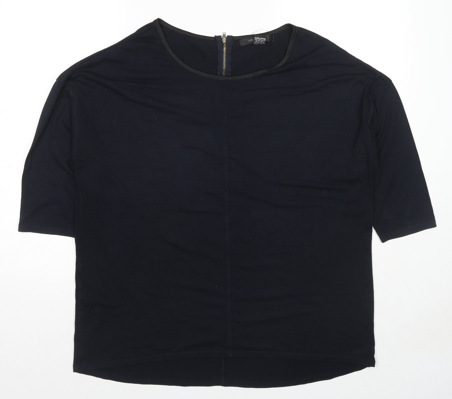 89th & Madison Womens Blue Polyester Basic Blouse Size XL Round Neck