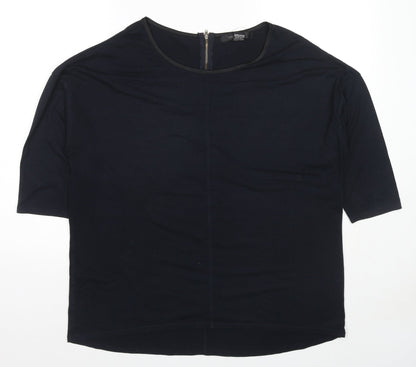 89th & Madison Womens Blue Polyester Basic Blouse Size XL Round Neck