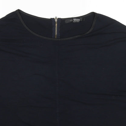 89th & Madison Womens Blue Polyester Basic Blouse Size XL Round Neck