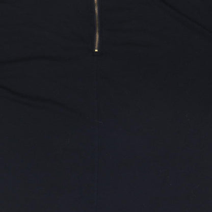 89th & Madison Womens Blue Polyester Basic Blouse Size XL Round Neck