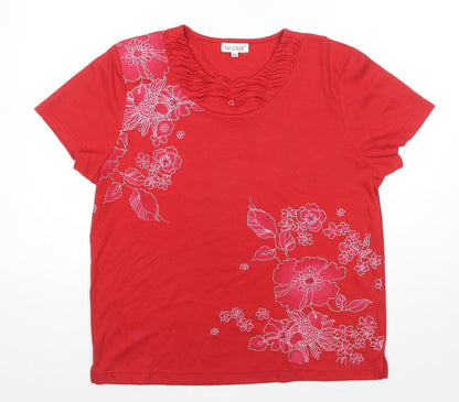 Womens UK Size M Fay Louise Red Basic Blouse